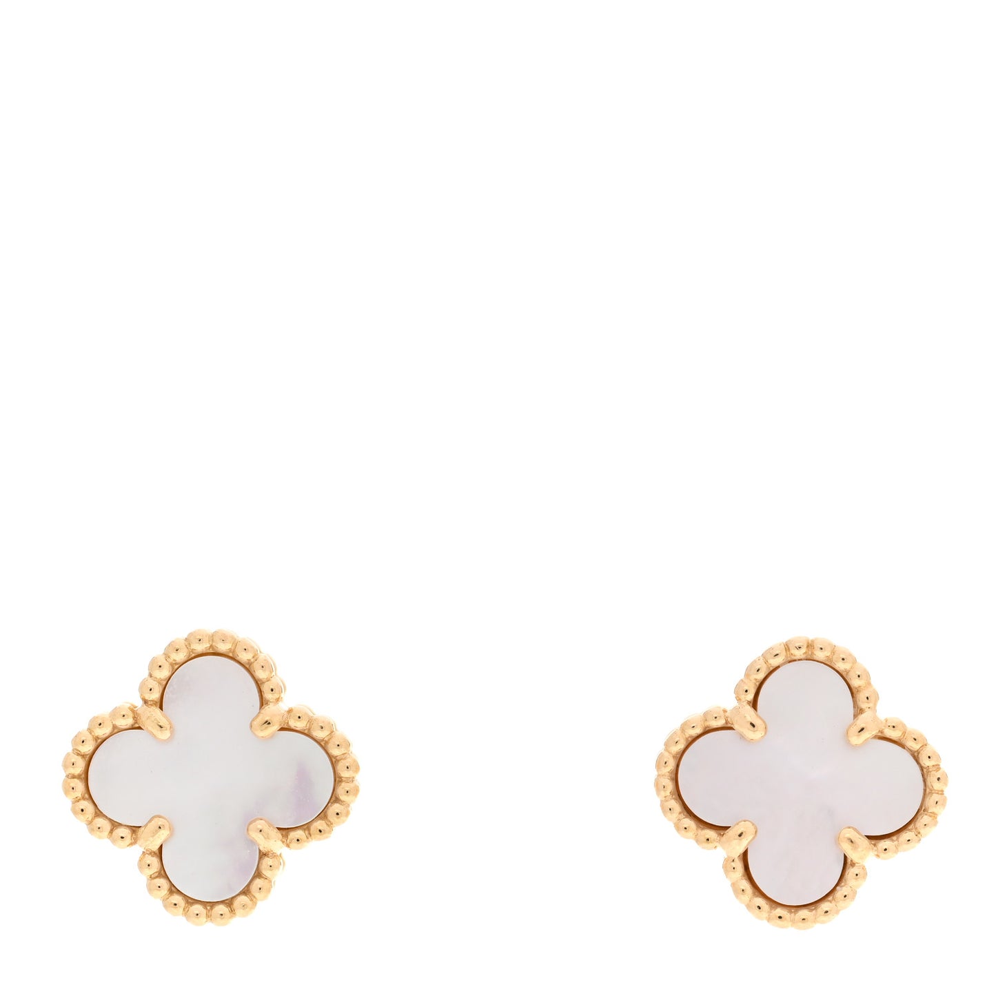 18K Yellow Gold Mother of Pearl Sweet Alhambra Earrings