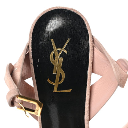 Saint Laurent Suede Tribute 75 Platform Sandals 39 Nude Powder 8 of 8