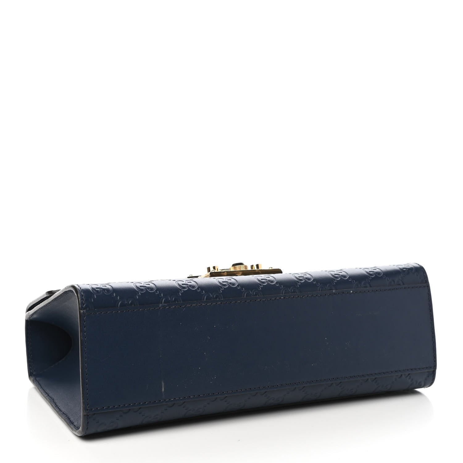 Gucci Guccissima Medium Padlock Shoulder Bag Blue Agata 4 of 10