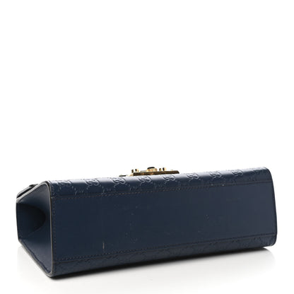 Gucci Guccissima Medium Padlock Shoulder Bag Blue Agata 4 of 10