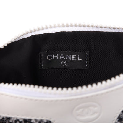 Chanel Terry Pouch White Black 8 of 9