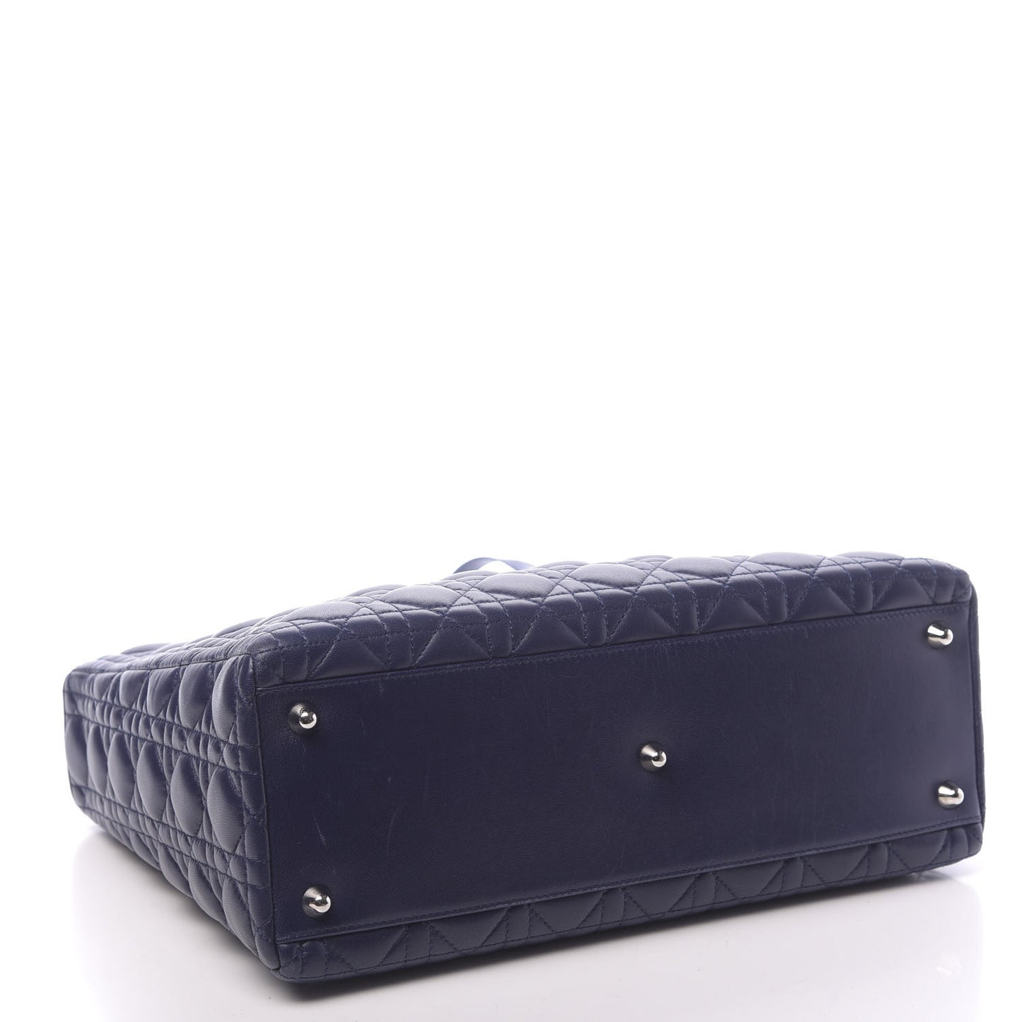 Lambskin Cannage Large Lady Dior Navy Blue