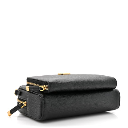 Christian Dior Grained Calfskin Caro Double Pouch Black 4 of 11