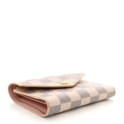 Louis Vuitton Damier Azur Victorine Wallet Rose Ballerine 4 of 8