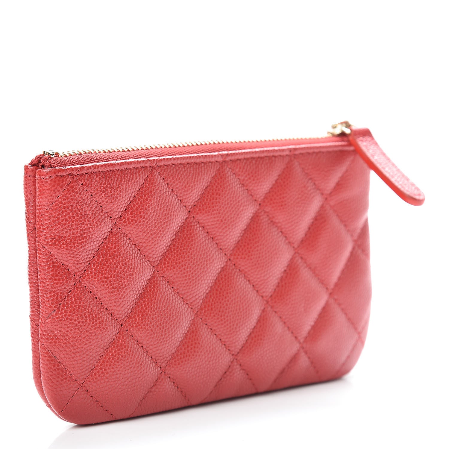 Chanel Caviar Quilted Small Cosmetic Case Red 3 of 8