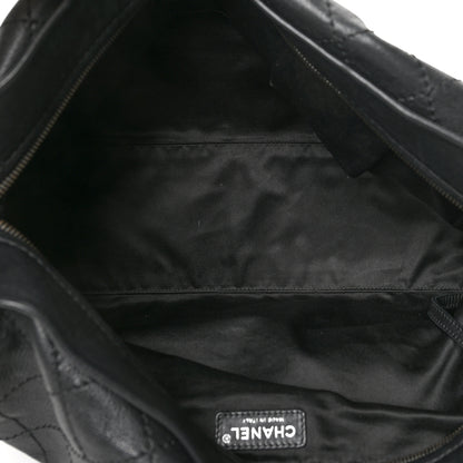 Chanel Calfskin Stitched Large Bowling Bag Black 5 of 7