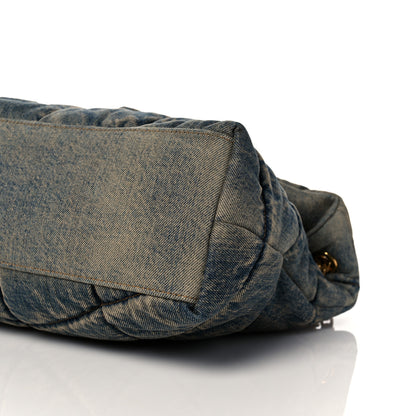 Saint Laurent Denim Quilted Medium Loulou Puffer Monogram Chain Satchel Blue Black 10 of 10