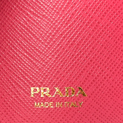Prada Saffiano Metal Small Tri-Fold Wallet Peonia 12 of 15