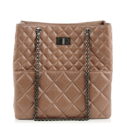 Chanel Aged Calfskin Quilted Reissue 2.55 Tote Light Brown 1 of 7