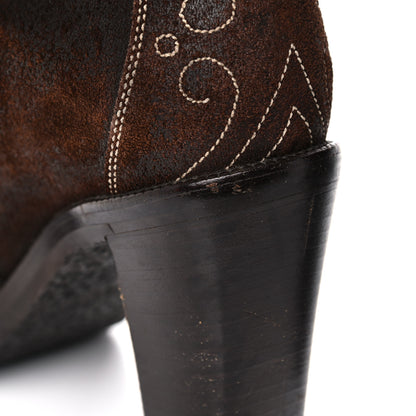 Louis Vuitton Suede Cowboy Knee High Tall Boots 36.5 Brown 13 of 19
