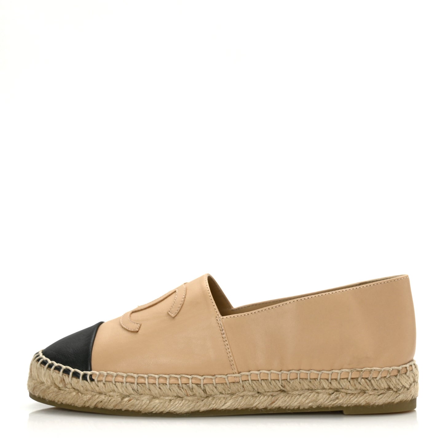 Lambskin CC Espadrilles 37 Beige Black