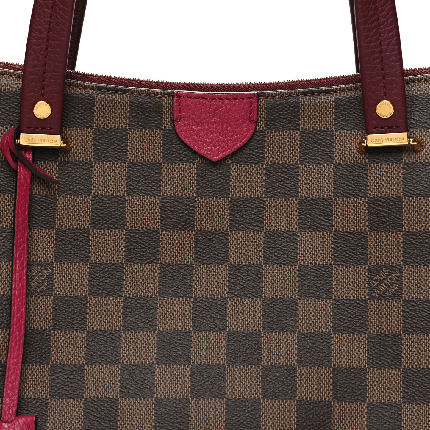 Damier Ebene Cuir Taurillon Hyde Park Fuchsia