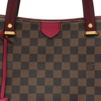 Louis Vuitton Damier Ebene Cuir Taurillon Hyde Park Fuchsia 7 of 9