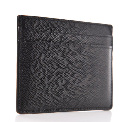 Saint Laurent Grain De Poudre Monogram Credit Card Case Black 3 of 9