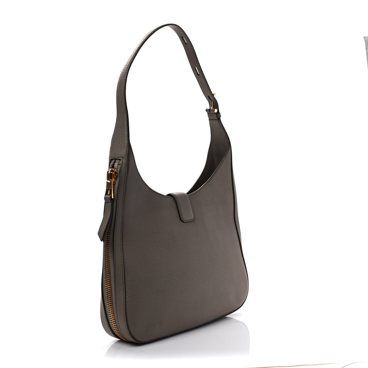 Tom Ford Grained Calfskin Tara Hobo Grey 3 of 10
