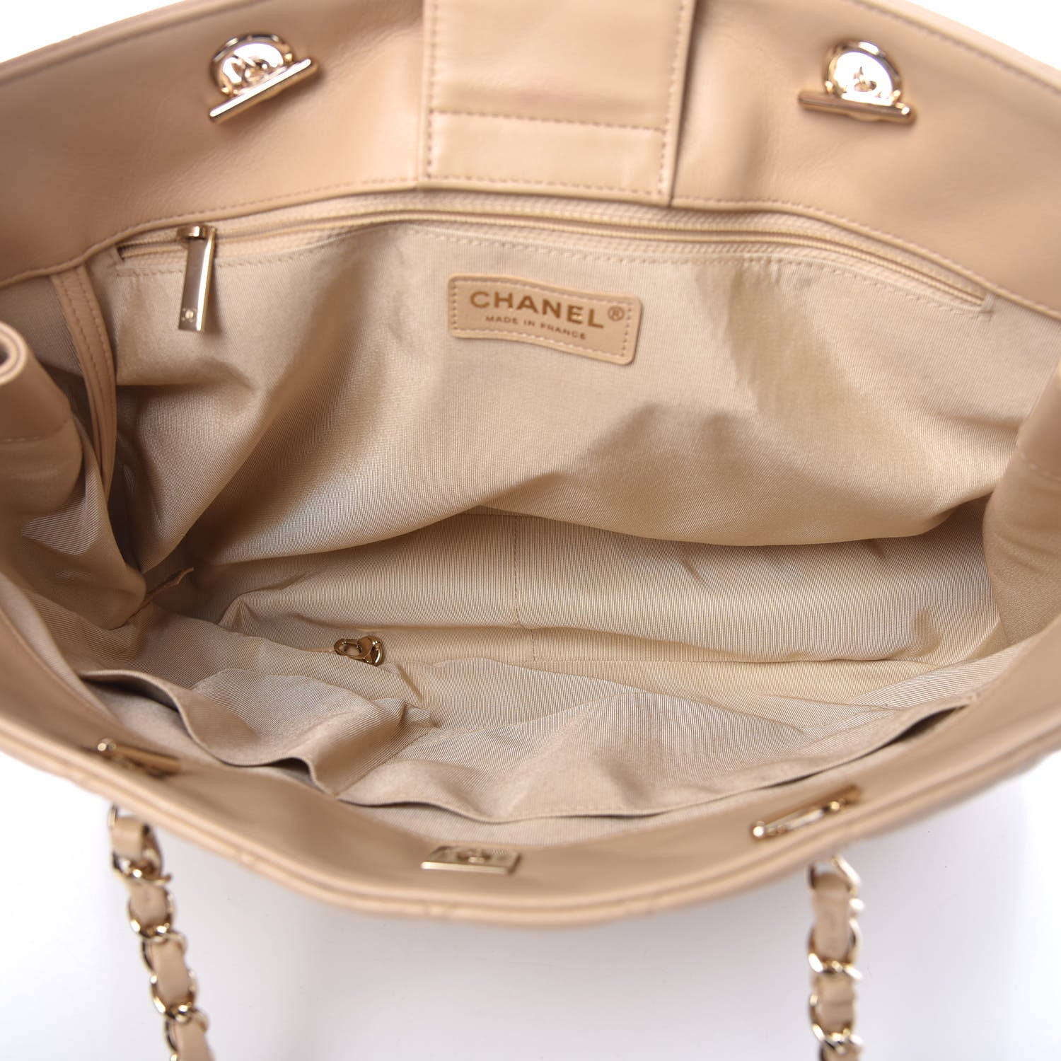 Chanel Lambskin Quilted Large Classic Shopping Tote Beige 5 of 9