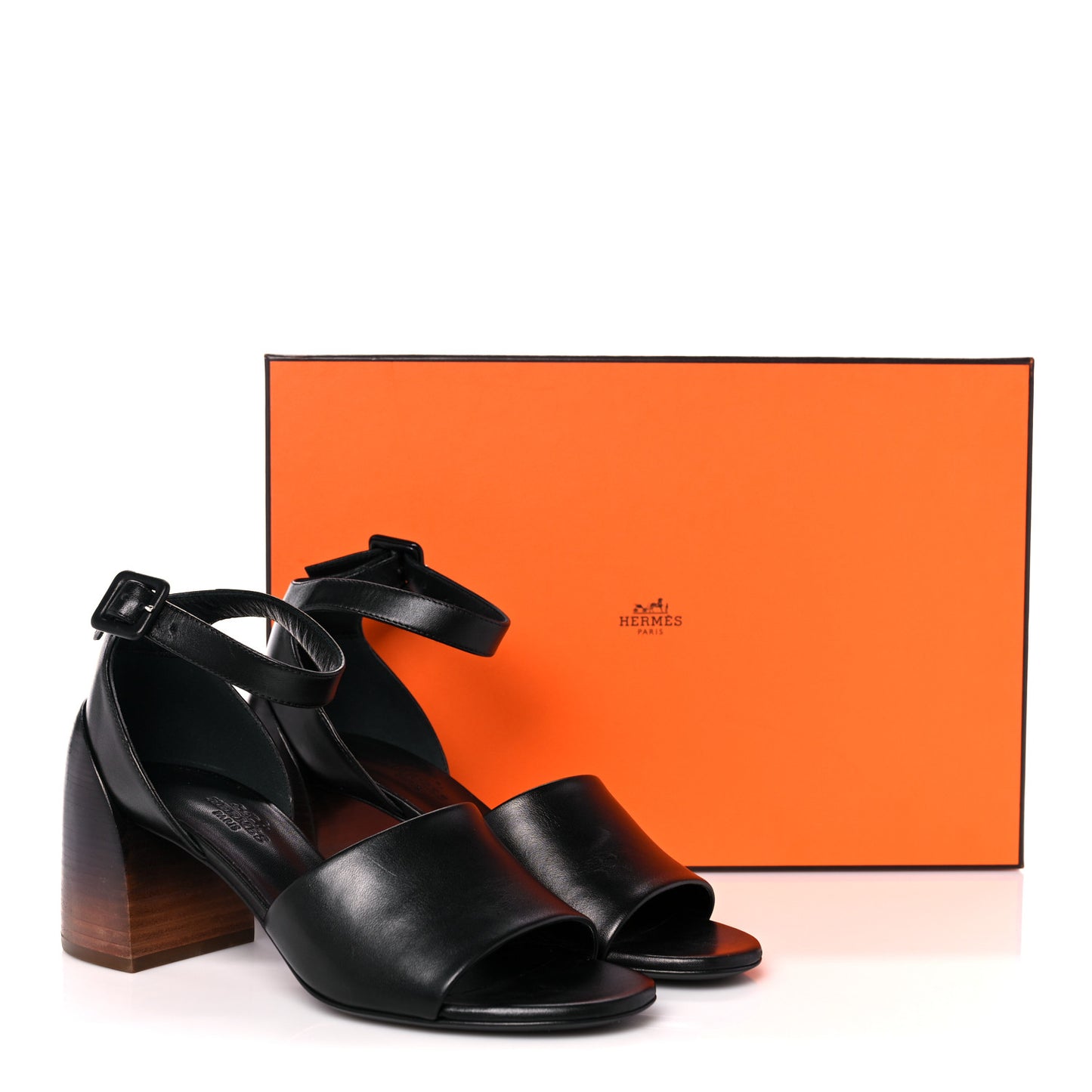Calfskin Anne Sandals 35 Black