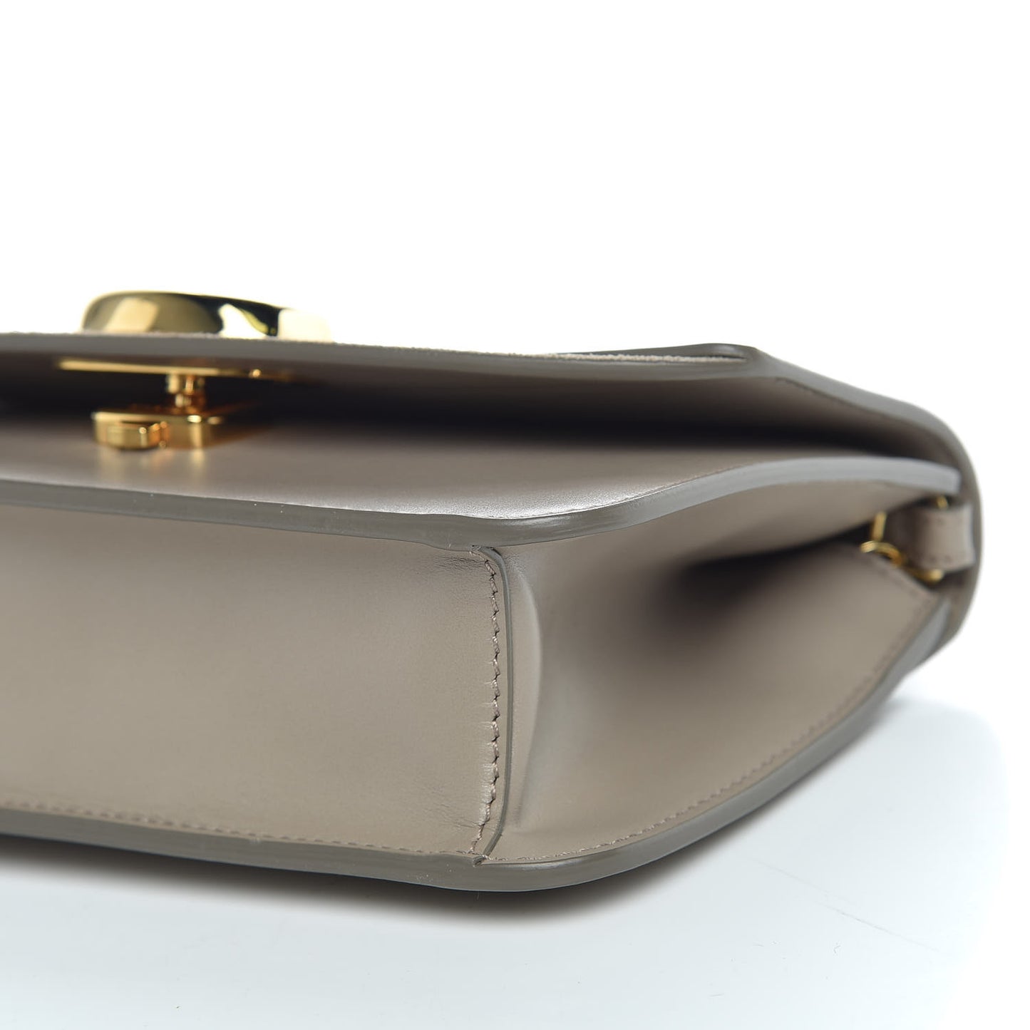 Calfskin Suede C Clutch With Chain Motty Grey
