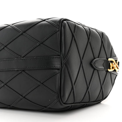 Louis Vuitton Lambskin Malletage Speedy Bandouliere 25 Black 9 of 10