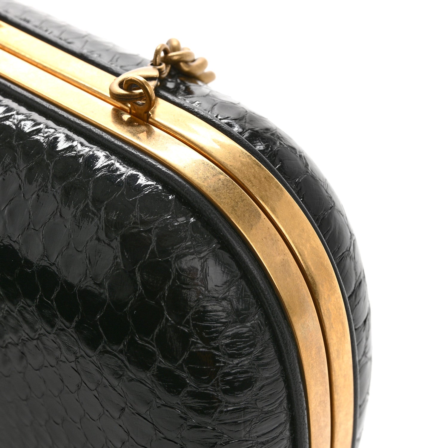 Gucci Snakeskin Crystal Tiger Broadway Clutch Black 11 of 12