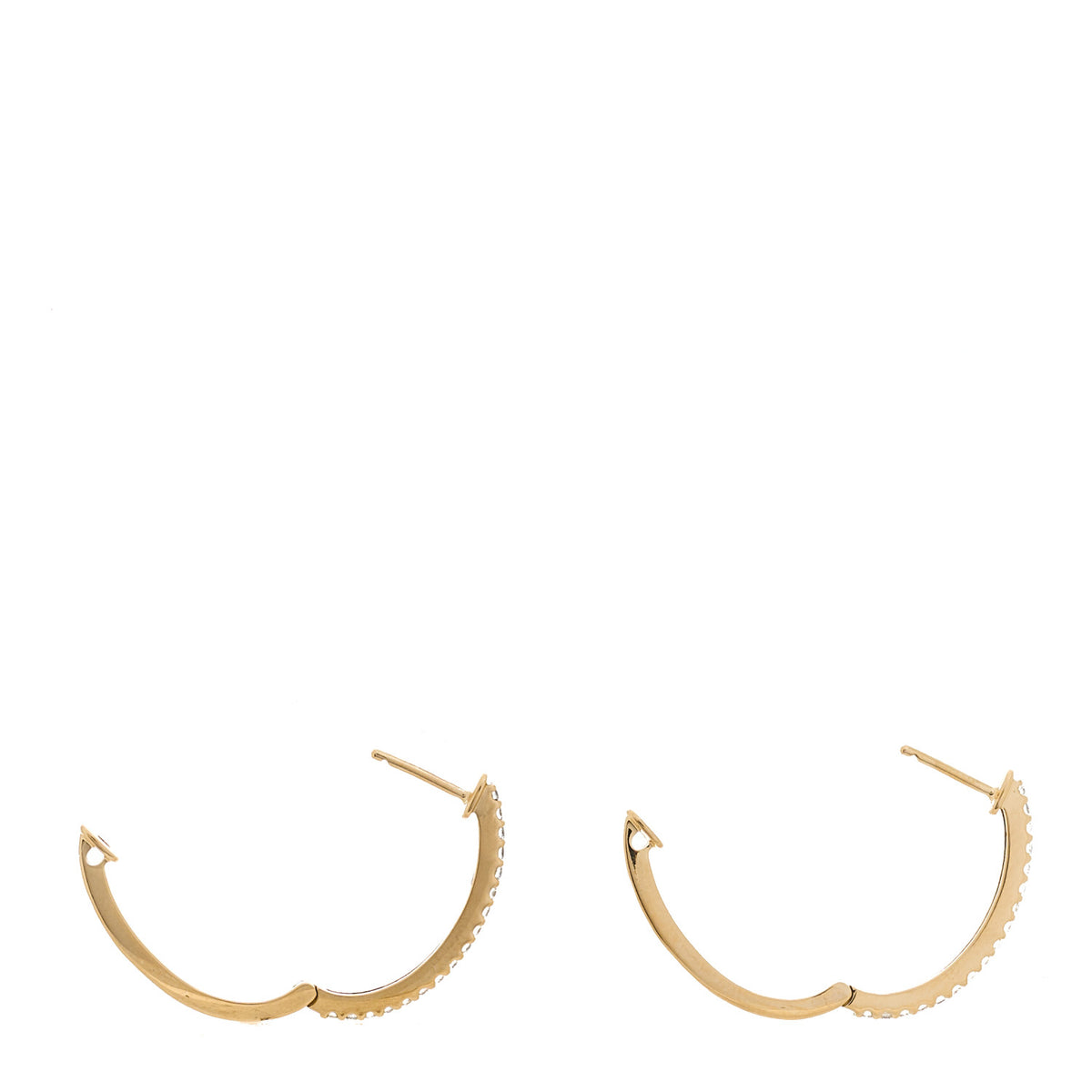 Parker & West by FASHIONPHILE 18K Yellow Gold Diamond .30ctw Hoop Earrings 3 of 4