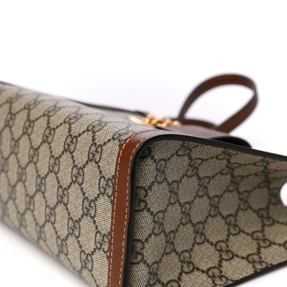 Gucci GG Supreme Monogram Calfskin Small Padlock Tote Beige Ebony Tuscany 12 of 13