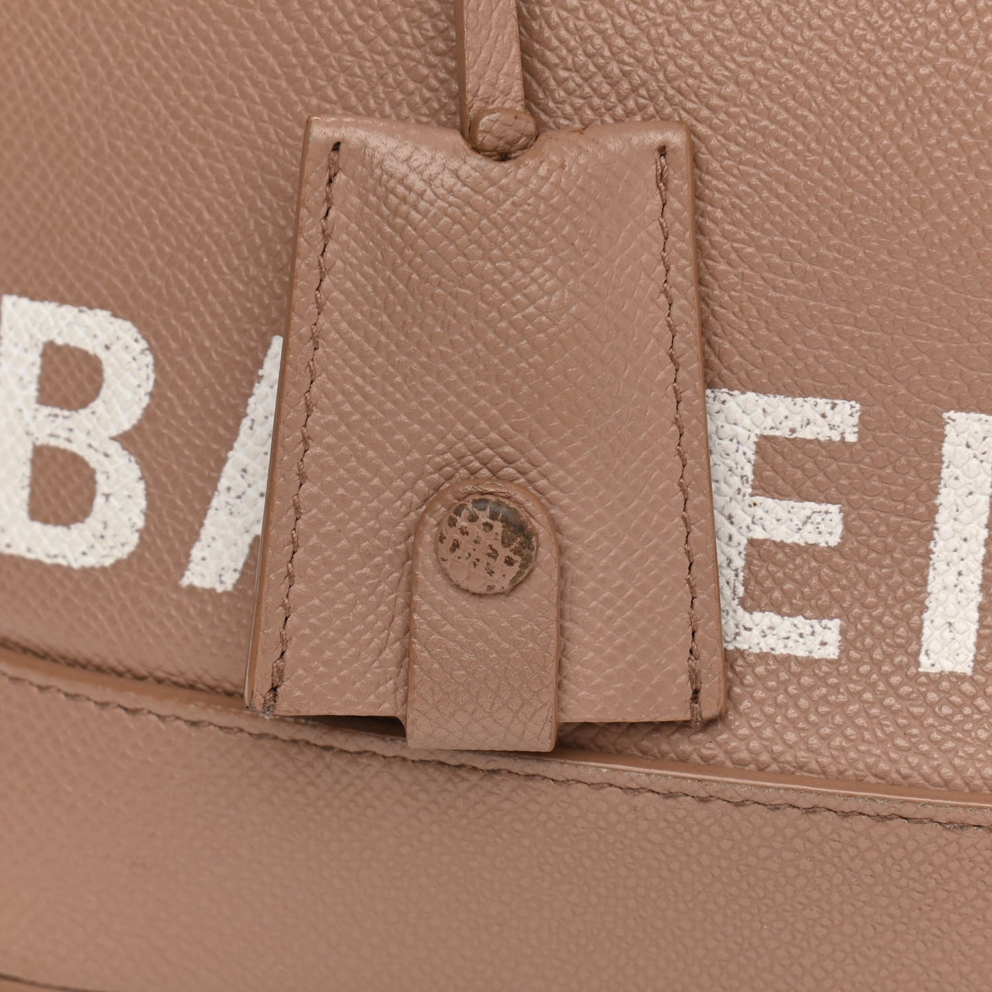 Grained Calfskin S Ville Top Handle Bag Beige Tapioca