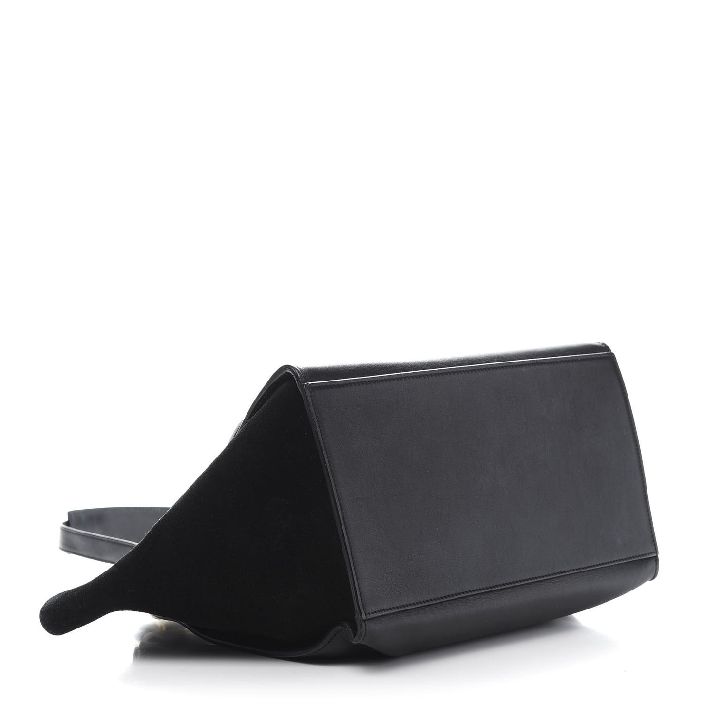 Smooth Calfskin Suede Medium Bi-Color Trapeze Black