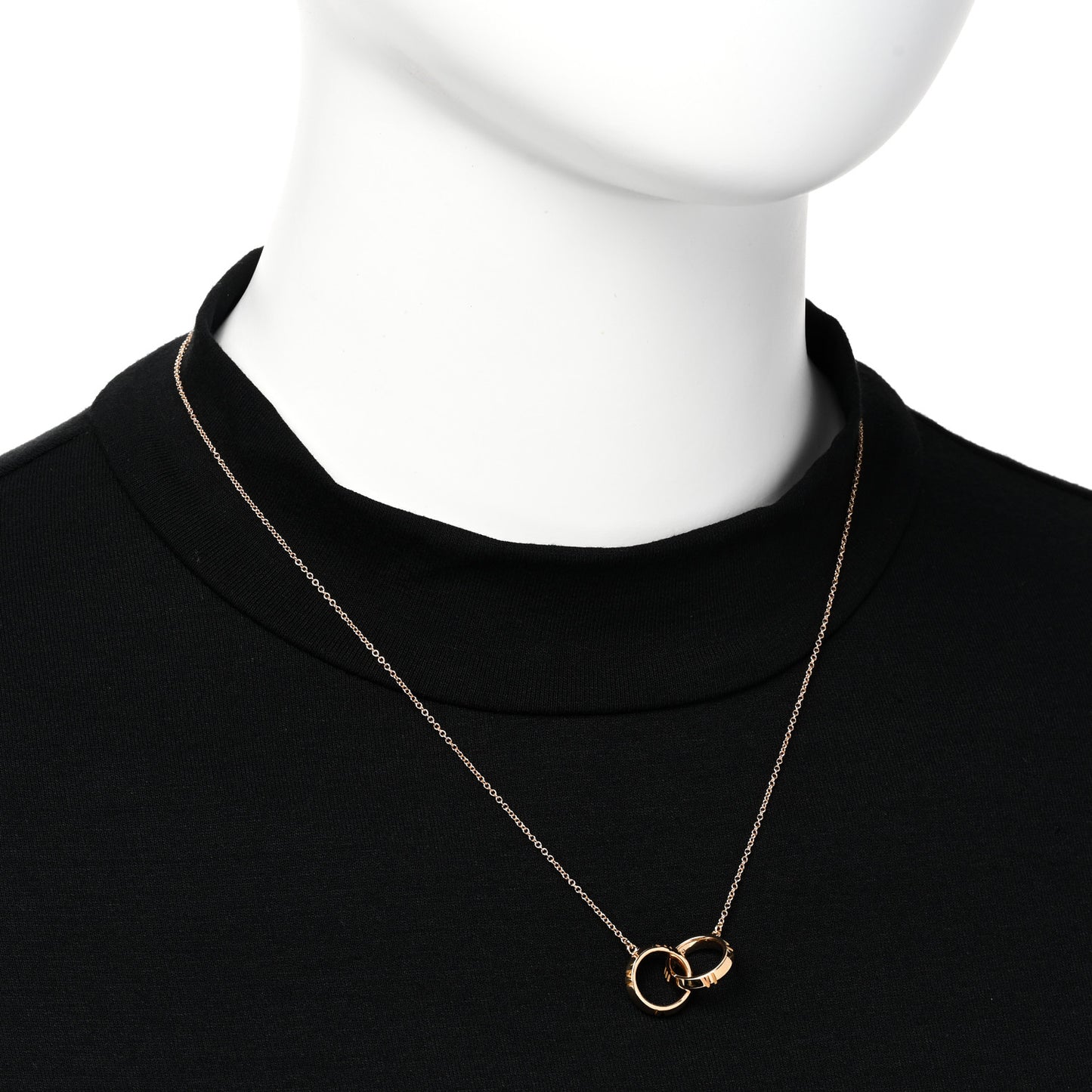 18K Rose Gold Interlocking Atlas Open Pendant Necklace