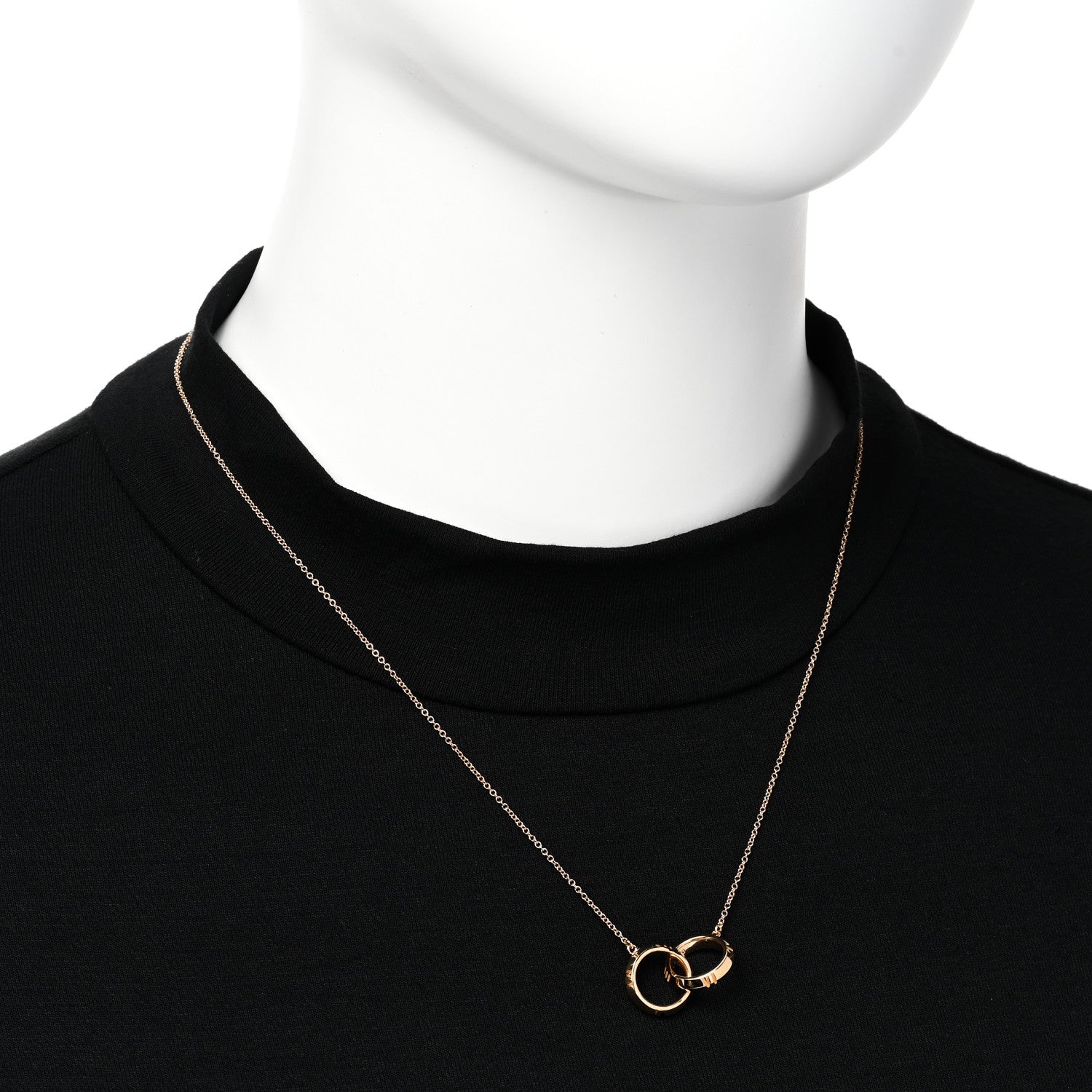 Tiffany 18K Rose Gold Interlocking Atlas Open Pendant Necklace 2 of 6