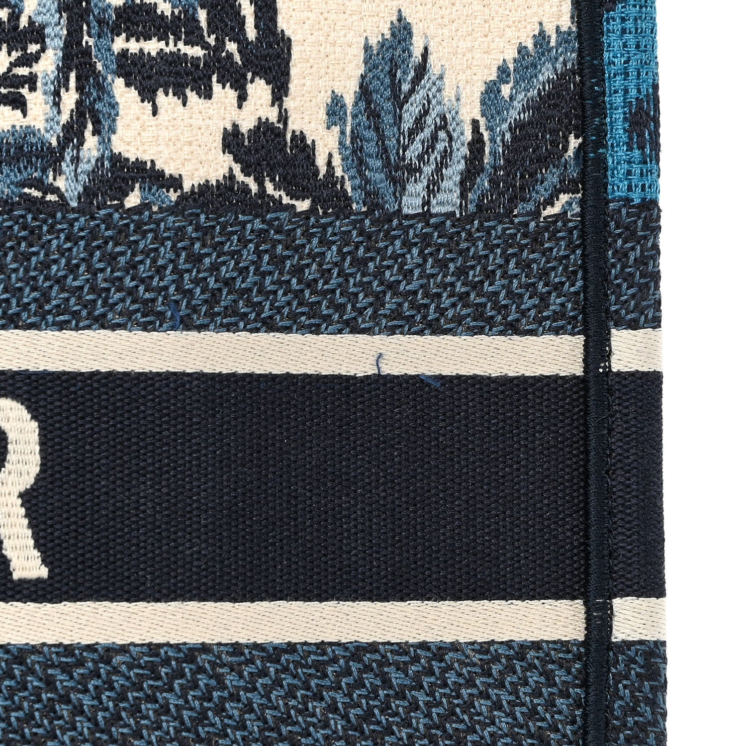Christian Dior Canvas Embroidered Large Palm Tree Toile De Jouy Book Tote Blue Multicolor 12 of 12