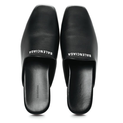 Balenciaga Soft Calfskin Flat Cosy BB Mule Slides 37.5 Black 2 of 10
