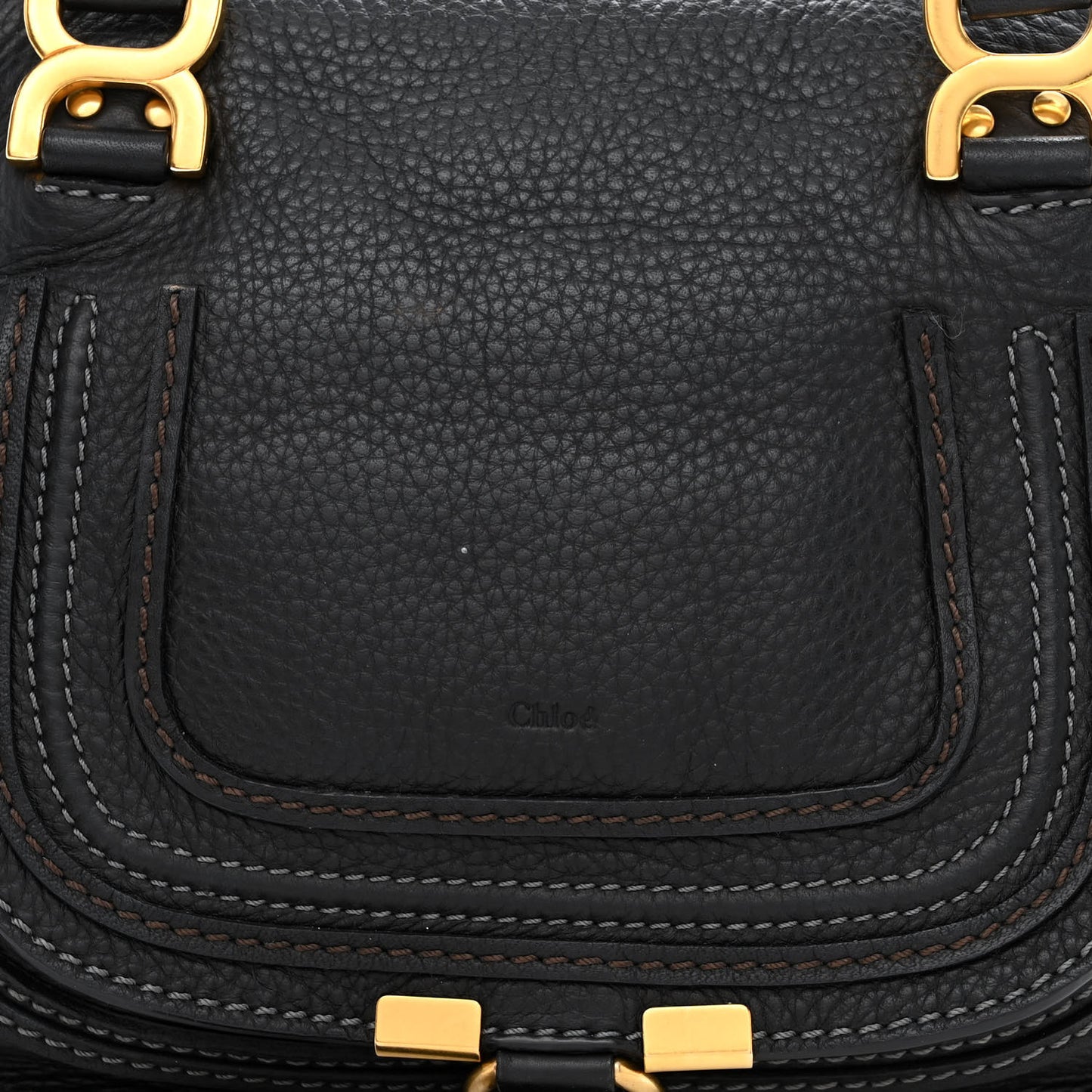 Calfskin Small Marcie Satchel Black