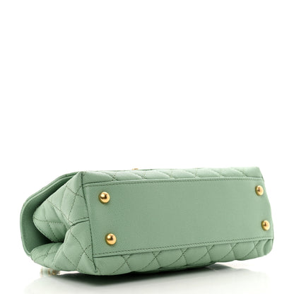Chanel Caviar Quilted Mini Coco Chain Handle Flap Light Green 4 of 10