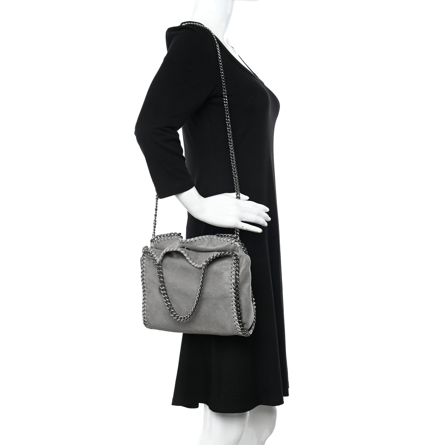 Stella McCartney Shaggy Deer Mini Falabella Crossbody Bag Grey 2 of 9