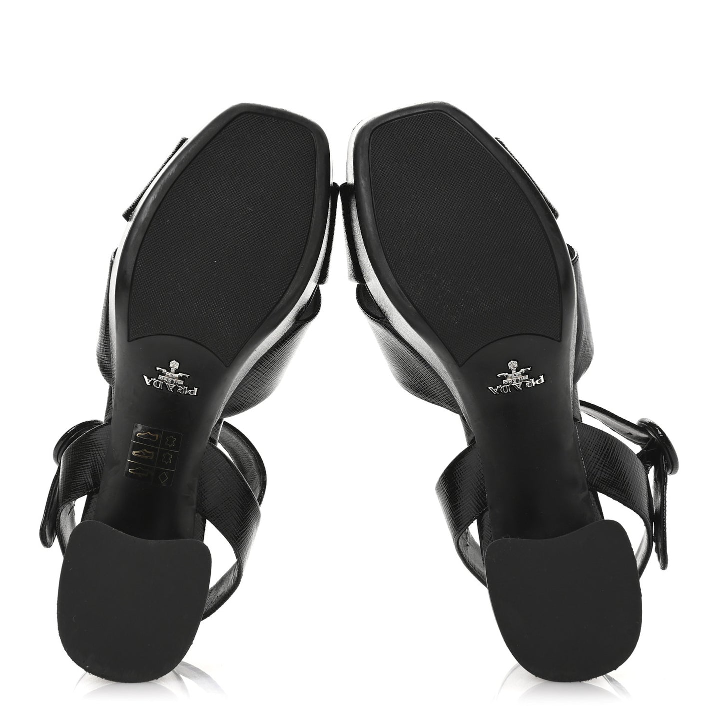 Vernice Saffiano Embossed Crisscross Platform 20/65mm Sandals 37.5 Black