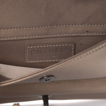 Chanel Metallic Calfskin Quilted Flap Clutch Light Bronze 6 of 13