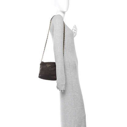 Prada Nylon Tessuto Impuntu Quilted Shoulder Bag Corniola 2 of 10