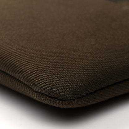 Saint Laurent Linen Canvas Rive Gauche Zipped Pouch Khaki Black 10 of 10