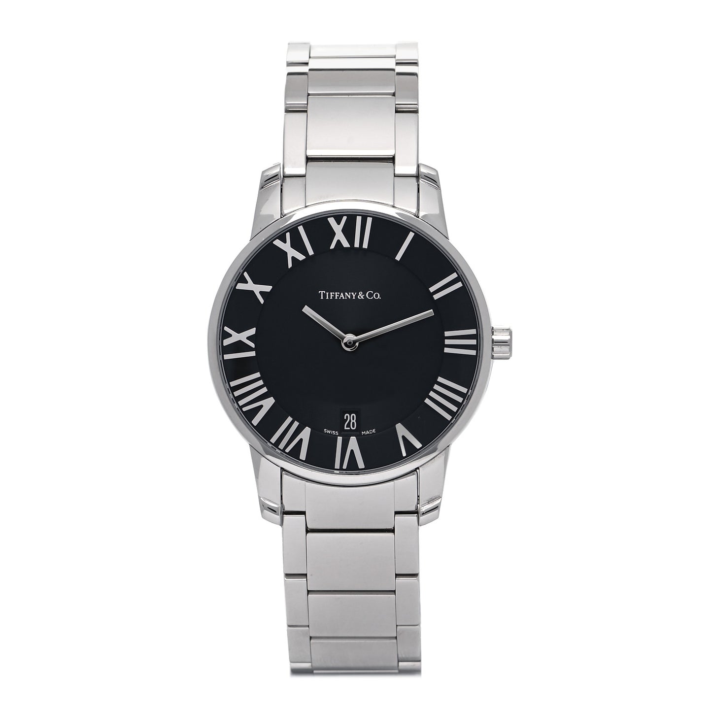 Stainless Steel 37mm Atlas 2-Hand Quartz Watch Black
