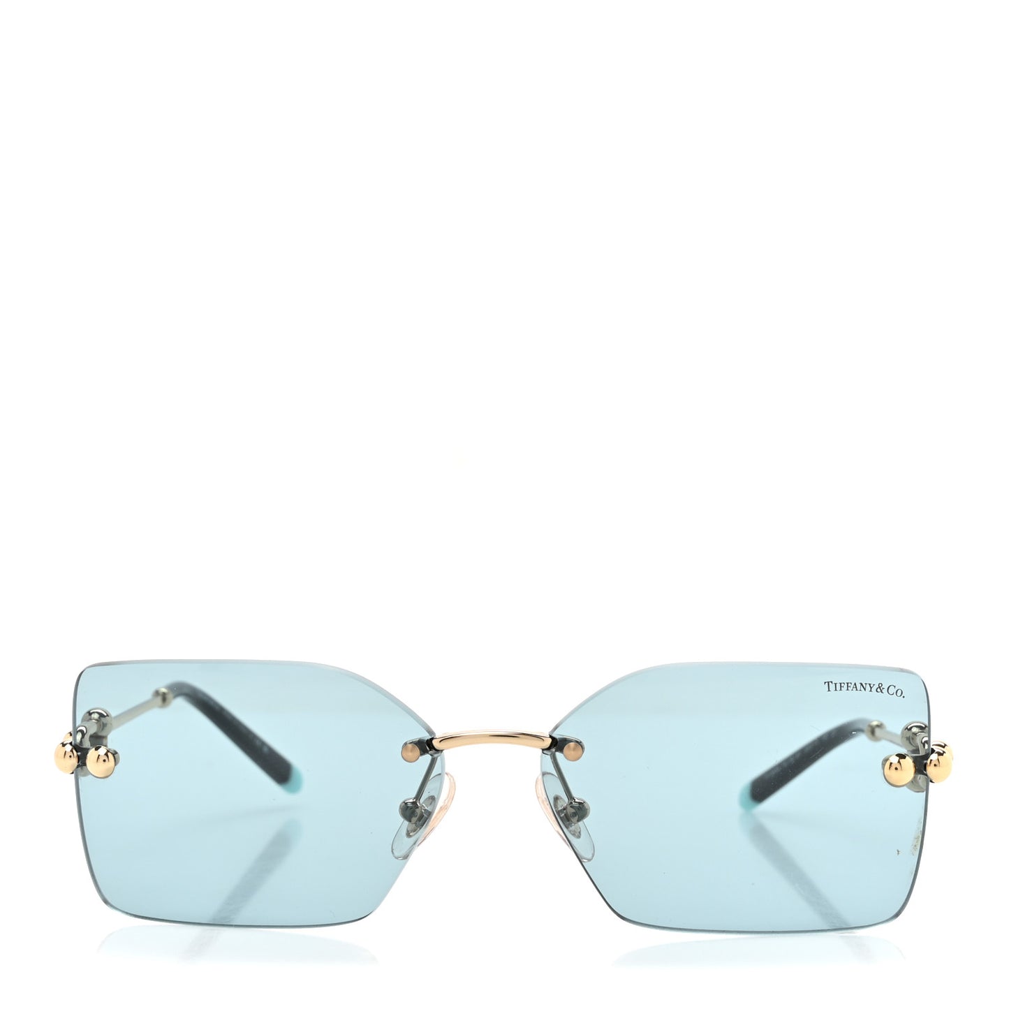Rimless Rectangle TF3088 Sunglasses Light Gold Blue