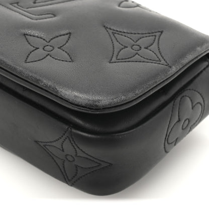 Louis Vuitton Calfskin Bubblegram Wallet On Strap Black 8 of 13