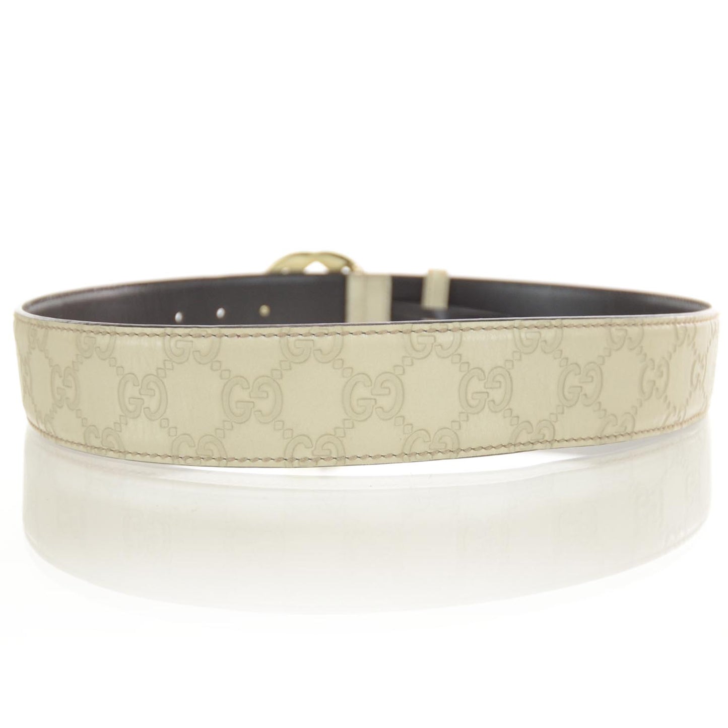 Guccissima Interlocking G Belt 80 32 Ivory