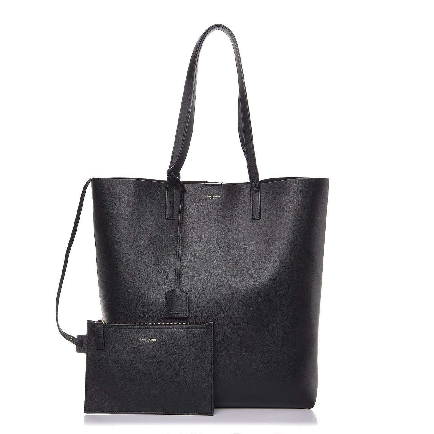 Calfskin Medium Shopping Tote Black