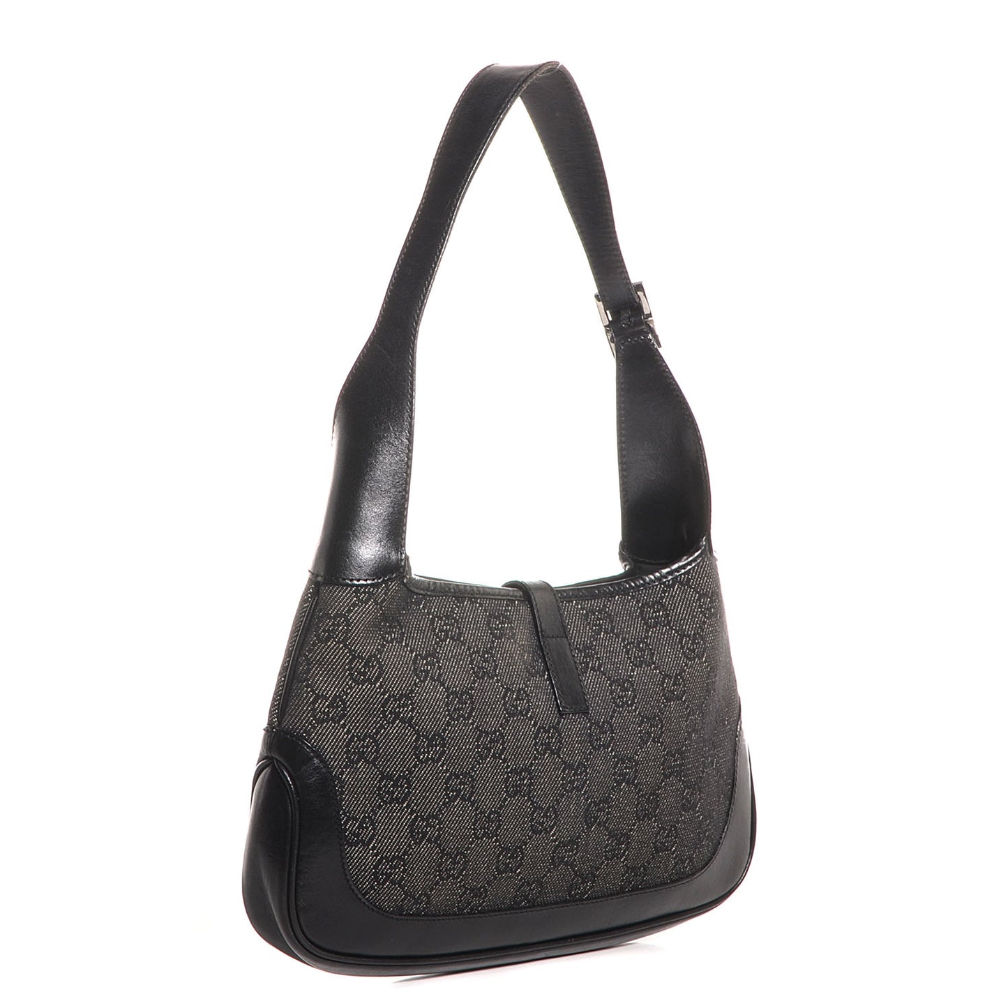 Denim Monogram Small Jackie O Hobo Black