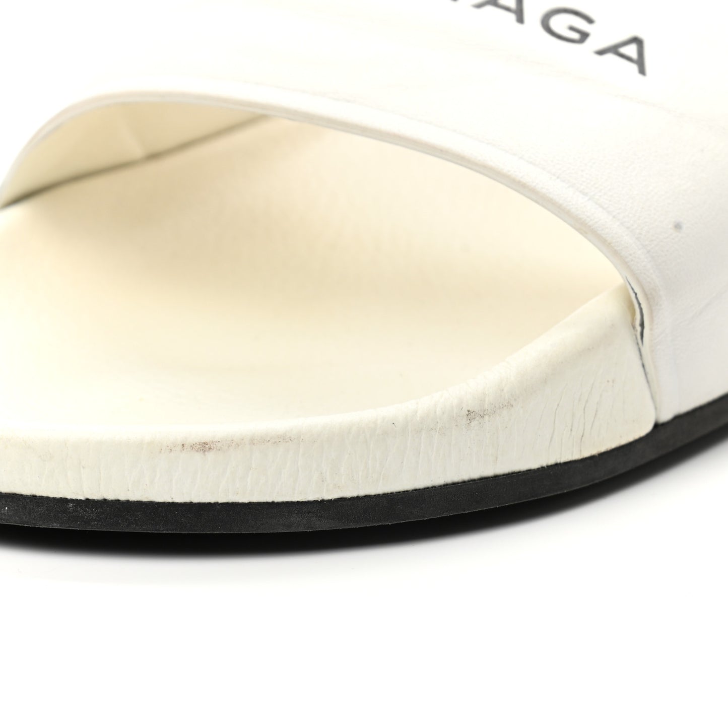 Nappa Logo Womens Pool Slide Sandals 41 White Black