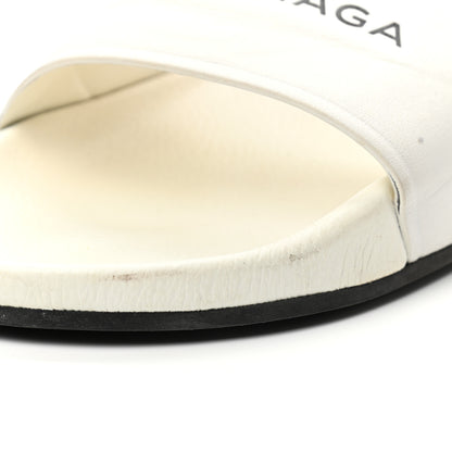 Balenciaga Nappa Logo Womens Pool Slide Sandals 41 White Black 11 of 11