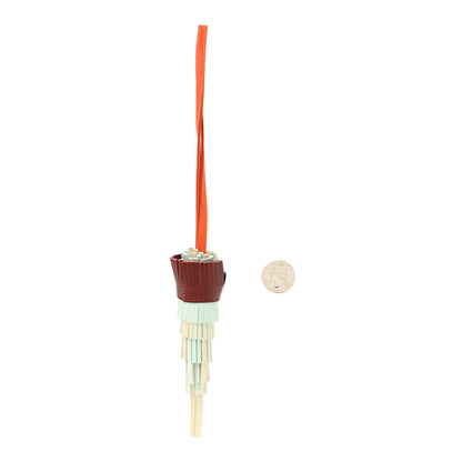 Hermes Milo Lambskin Epsom Chouette Bag Charm Vert Peppermint Clé Feu Rouge H White Black 2 of 5