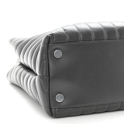 Saint Laurent Calfskin Y Quilted Monogram Large Loulou Shopper Storm 8 of 9