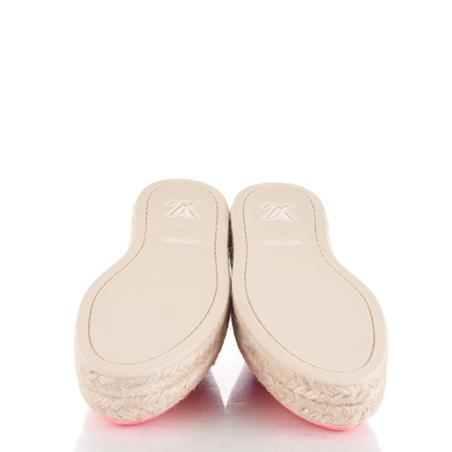 Canvas Blue Shore Espadrille Flats 37 Corail